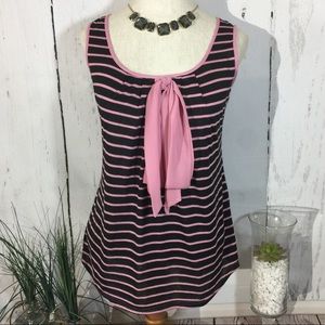 🌼4 for $20 Stripe Black and Pink Bobeau Tank Top